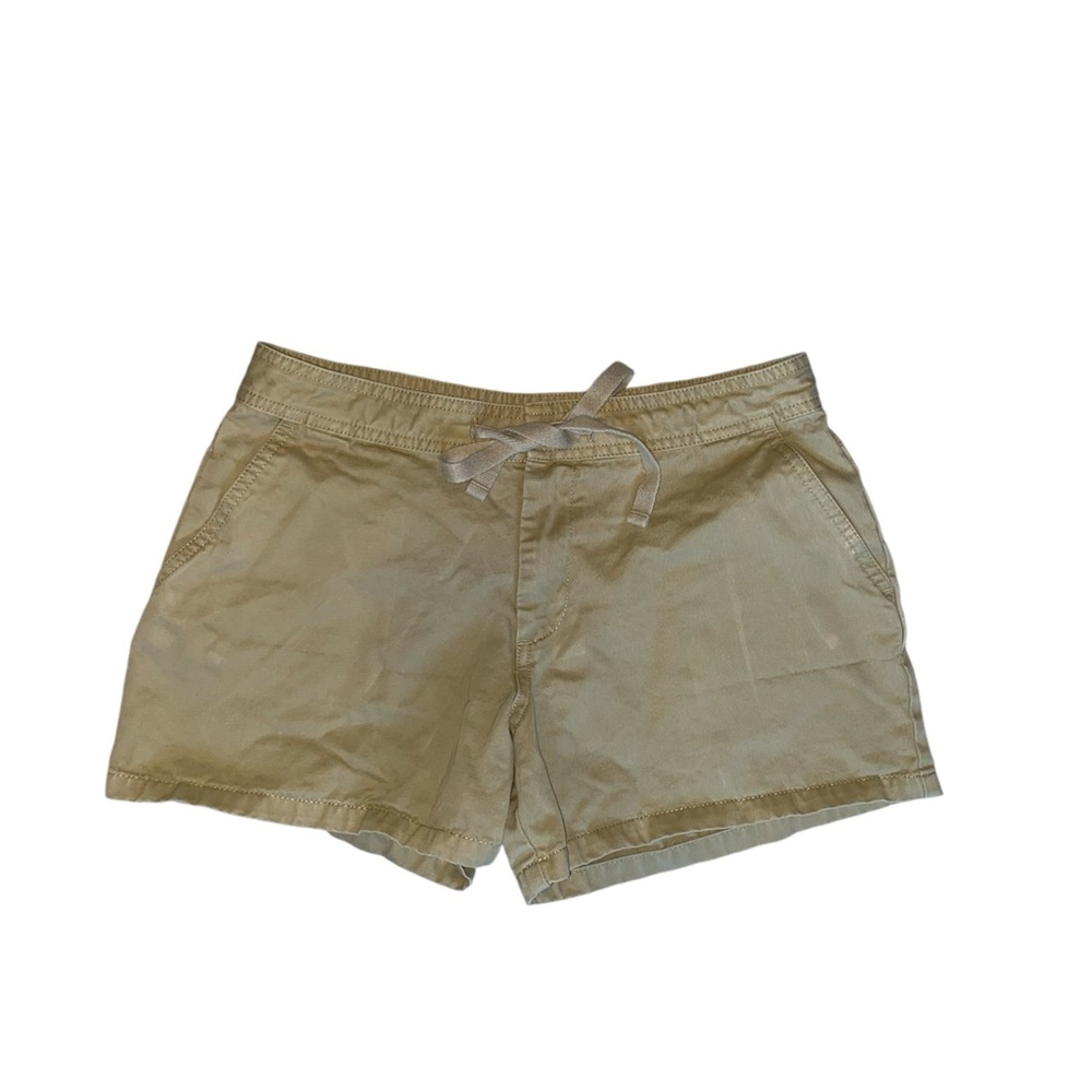 y2k tan micro mini cargo shorts with tie waist